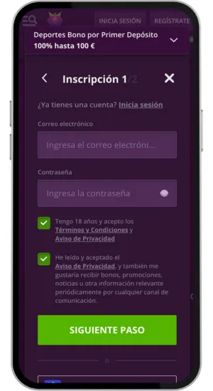 Crear una cuenta