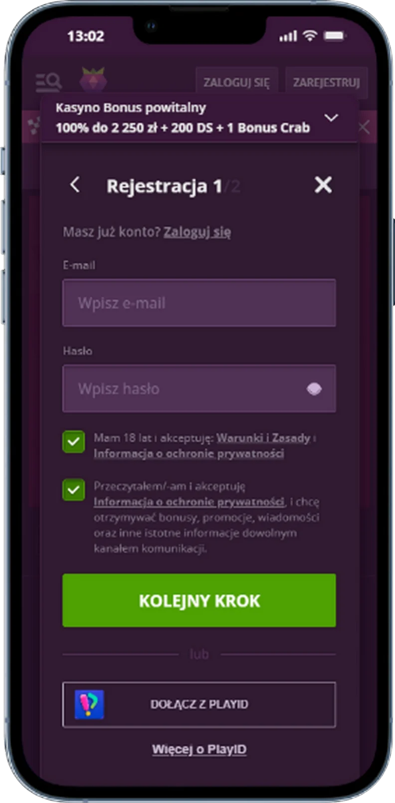 Malina casino utwórz konto